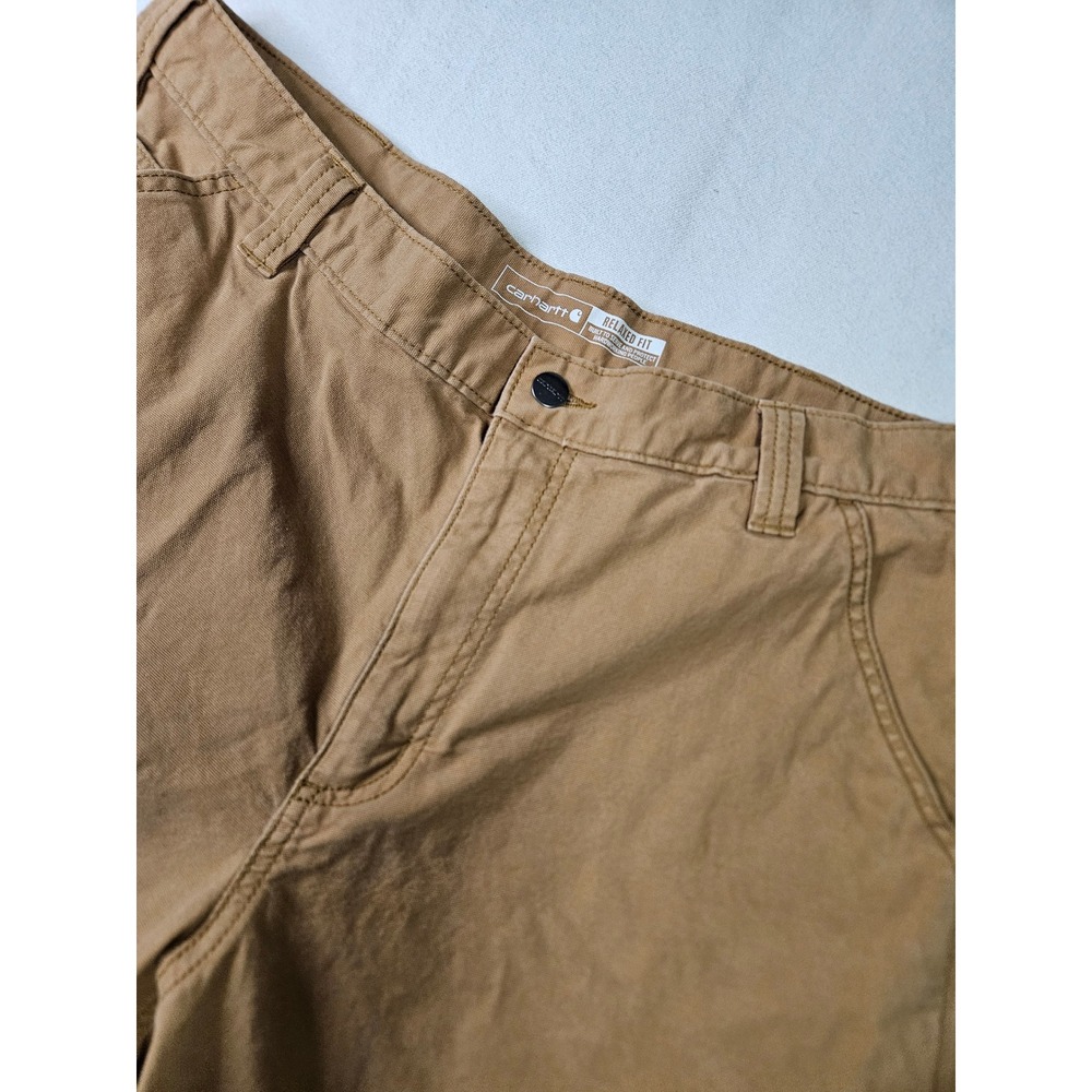 Carhartt Relaxed Fit Shorts Mens 38 Brown Canvas Workwear Utility Carpenter